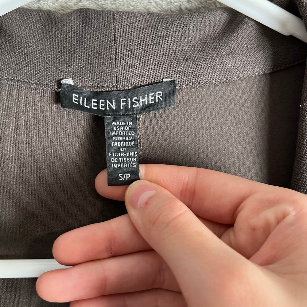 Eileen Fisher Washable Stretch Crepe Jacket Size Small‎ Rye Grayish Brown - Picture 6 of 7